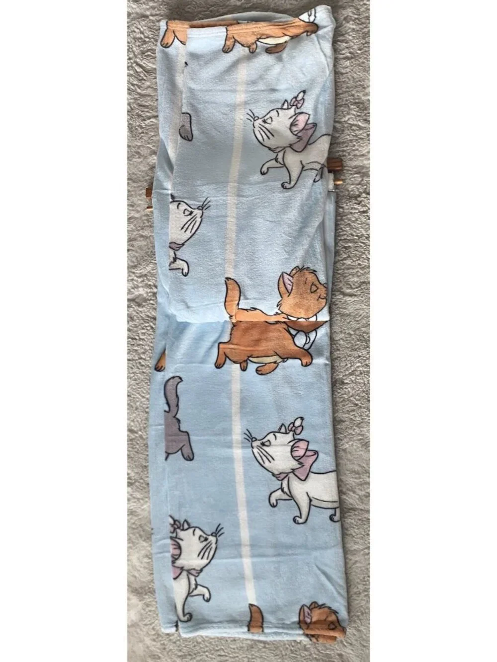 Disney The Aristocats Marie Toulouse & Berlioz Blue Soft Throw Blanket 50”x70”